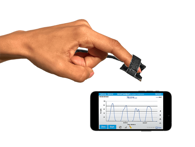 Force on finger or small flexible area - finger force mapping - buttonsens | novel.de