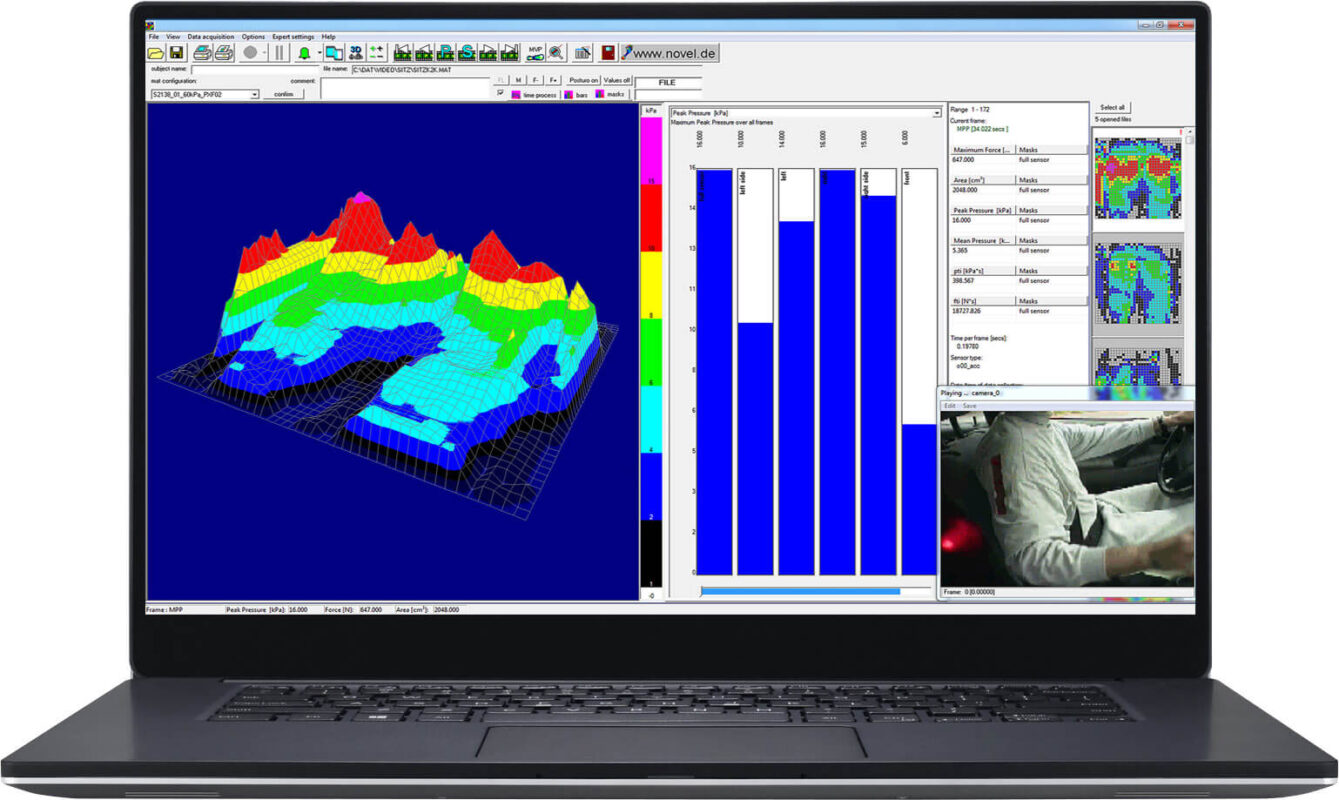 Body pressure mapping - pressure measurement sensor mat - pliance