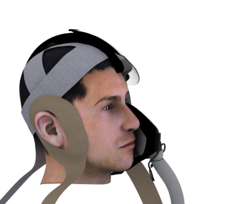 pressure measurement inside helmet or for headphones.